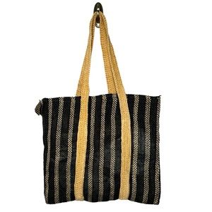 FIQUE DARK BLUE STRIPES TOTE BAG